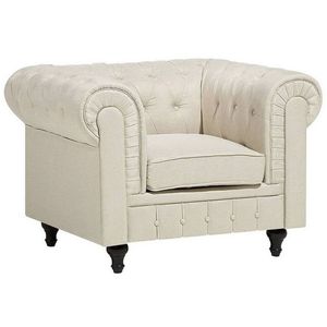 Beliani CHESTERFIELD - Fauteuil-Beige-Polyester