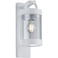 LED Tuinverlichting met Dag en Nacht Sensor - Wandlamp Buitenlamp - Trion Semby - E27 Fitting - Spatwaterdicht IP44 - Mat Wit - Aluminium - thumbnail