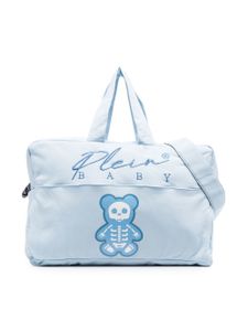 Philipp Plein Junior sac à langer à logo brodé - Bleu