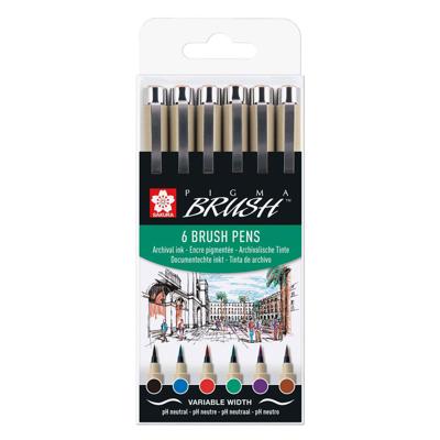 Sakura pigma penseel-set etui 6 basic kleuren