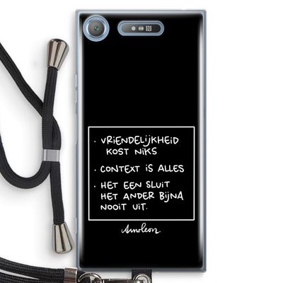 Mijn Motto's: Sony Xperia XZ1 Transparant Hoesje met koord