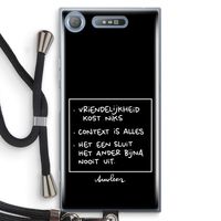 Mijn Motto's: Sony Xperia XZ1 Transparant Hoesje met koord