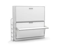 Opklap stapelbed Smart Bunk met bureau - wit