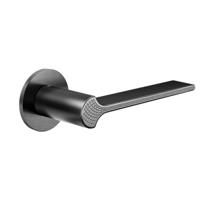 DND handles DND Ginkgo Biloba deurkruk op rond rozet - PVD gun metal