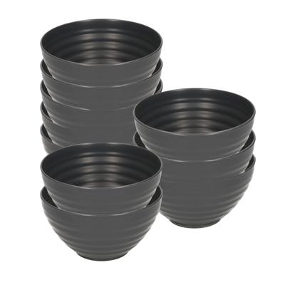 Plasticforte Soepkommen - 10x - D15 x H8 cm - zwart - kunststof - onbreekbaar - servies