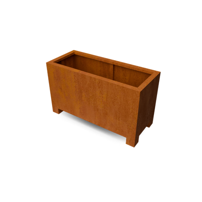 Artesa plantenbak cortenstaal met 10 cm poten L120 x B50 x H70 cm - Geroba