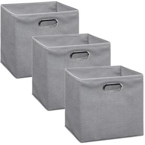 Opbergmand/kastmand grijs - Set van 3x stuks - linnen - 29 liter - 31 x 31 x 31 cm - Opbergbox - Vak