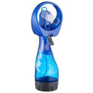 Cepewa Ventilator/Waterverstuiver voor in je hand - Verkoeling in zomer - 25 cm - Blauw - Handventilatoren