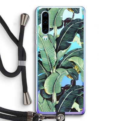 Bananenbladeren: Huawei P30 Transparant Hoesje met koord