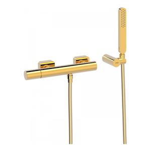 Douchekraan Tres Loft | Opbouw | Mengkraan | 1-weg | hoh 15 cm | 1-knop | Rond | Goud