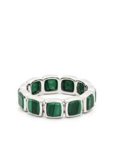 Tom Wood bague Cushion Band sertie de malachite - Vert