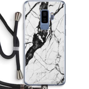 Witte marmer 2: Samsung Galaxy S9 Plus Transparant Hoesje met koord