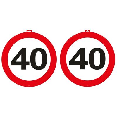 Deurbord - 2x - 40 Jaar - 47 cm - karton - 40e verjaardag - jubileum - leeftijd feestversiering
