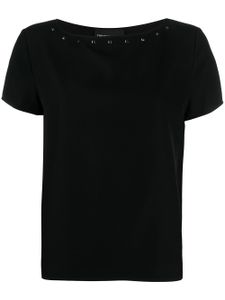 Emporio Armani t-shirt clouté à encolure bateau - Noir