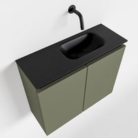 Toiletmeubel Mondiaz Ture | 60 cm | Meubelkleur Army | Eden wastafel Urban Rechts | Zonder kraangat