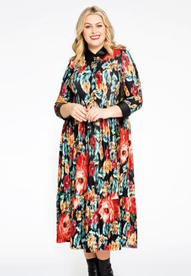 Yoek Jurk met volant BYZANTINE | Zwart | Maat 58/60
