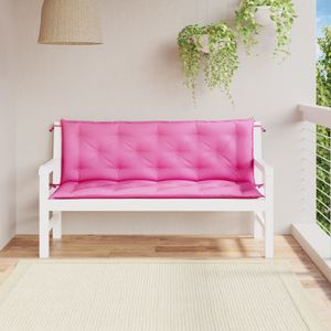 Tuinbankkussens 2 st 150x50x7 cm stof roze