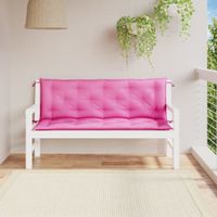 Tuinbankkussens 2 st 150x50x7 cm stof roze