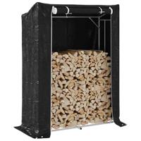 VidaXL Haardhoutrek met regenhoes 150x60x200 cm gegalvaniseerd staal