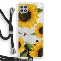 Sunflower and bees: Samsung Galaxy A22 4G Transparant Hoesje met koord