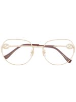 Gucci Eyewear lunettes de vue à monture ronde oversize - Or - thumbnail