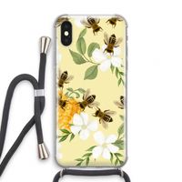 No flowers without bees: iPhone X Transparant Hoesje met koord