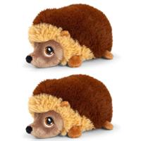 Keel Toys Pluche knuffel dier - 2x stuks - egel van 18 cm - Knuffelbeesten - speelgoed