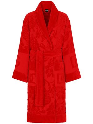 Dolce & Gabbana peignoir en jacquard - Rouge