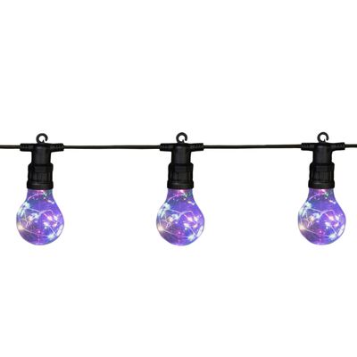 Tuinverlichting lichtsnoer met lampjes/bollampjes gekleurd 10 meter