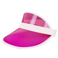 Verkleed zonneklep/sunvisor - voor volwassenen - roze/wit - Carnaval hoed   - - thumbnail