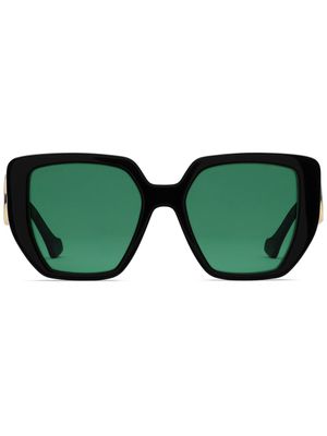 Gucci Eyewear lunettes de soleil Double G à monture oversize - Vert