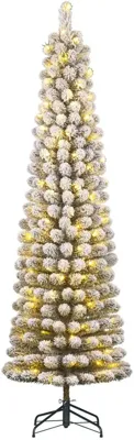 Black Box Trees Charlton Pilar verlichte kerstboom besneeuwd groen 230cm - 180 lampjes