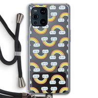 Regenboog: Oppo Find X3 Pro Transparant Hoesje met koord