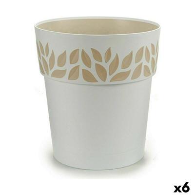 Zelfwaterende bloempot Stefanplast Cloe Wit Plastic 29 x 29 x 29 cm (6 Stuks)