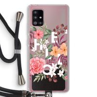 Hello in flowers: Samsung Galaxy A51 5G Transparant Hoesje met koord
