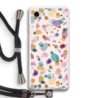 Terrazzo Memphis Pink: Pixel 3 Transparant Hoesje met koord