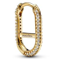 Pandora Me 269682C01 Oorhanger Hoop Pave Link zilver-zirconia goudkleurig-wit - thumbnail