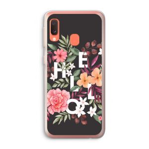 Hello in flowers: Samsung Galaxy A20e Transparant Hoesje