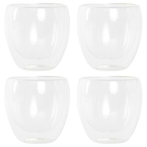 Koffieglazen/theeglazen dubbelwandig - set 4x - cappuccino glazen - 250 ml