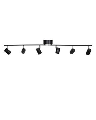 Zwarte plafondbar met 6 GU10 fittingen By Rydens Correct
