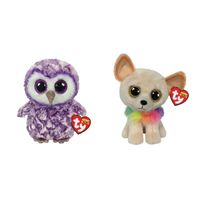 Ty - Knuffel - Beanie Boo's - Moonlight Owl & Chewey Chihuahua