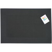 Placemats Hampton - 1x - zwart - PVC - 30 x 45 cm