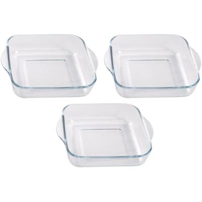 Cosy & Trendy Ovenschaal van glas - 3x - 22x22x5 cm - 1,8 L - braadslede