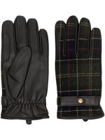 Barbour gants en cuir à carreaux - Marron