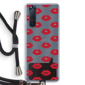 Lips: Sony Xperia 5 II Transparant Hoesje met koord