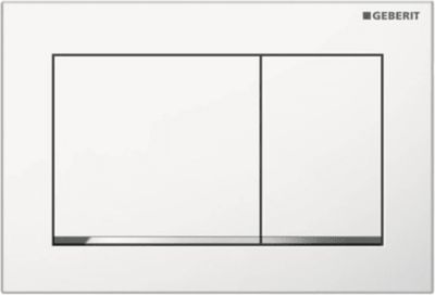 Geberit Omega 20 (ex Omega 30) bedieningspaneel glans wit/chroom/wit voor Geberit Omega inbouwreservoir 12cm