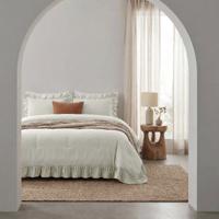 Wasbaar Lazy Dekbed Zonder Overtrek - Zonder Overtrek Ruffles - Off White - Dekbed-Discounter.nl