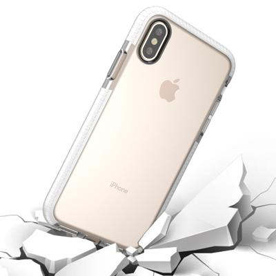 iPhone X modieus transparant schokbestendig beschermend TPU back cover Hoesje (transparant)