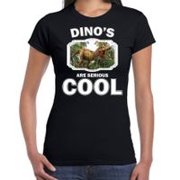 Dieren brullende t-rex dinosaurus t-shirt zwart dames - dinosaurs are cool shirt