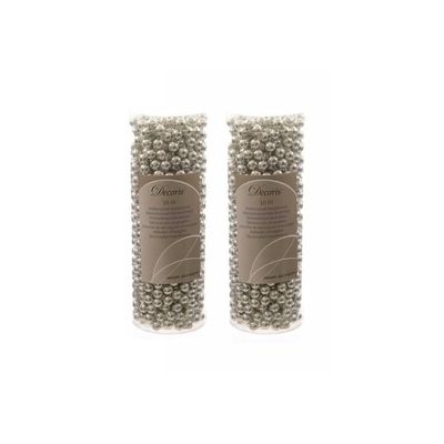 4x stuks zilveren kralenslingers kerstslingers 10 meter